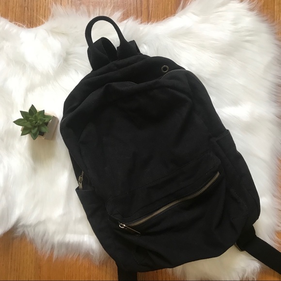 Black cotton backpack Clearance
